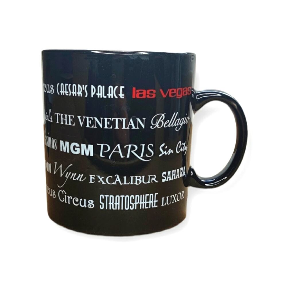 Las Vegas Sin City Casino Novelty Souvenir Black Ceramic Coffee Tea‎ Mug
